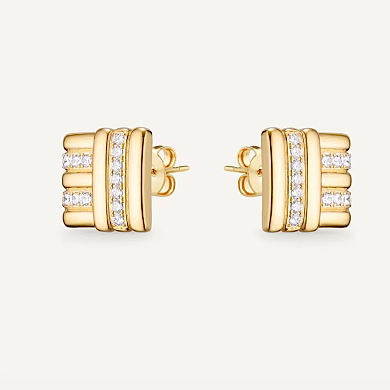 CUBIC button earrings