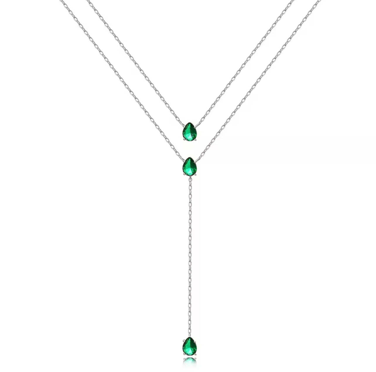 Layered emerald necklace